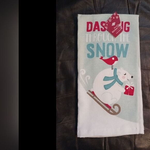 3 for $26 - Dashing Thru The Snow Kitchen Towel  NEW - Picture 1 of 2